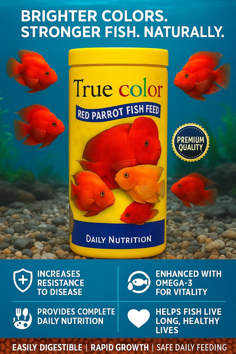 VAYINATO True Color Red Parrot Easy Digestible Fish Food,100G For Rapid Growth&Nature Color - Image 2