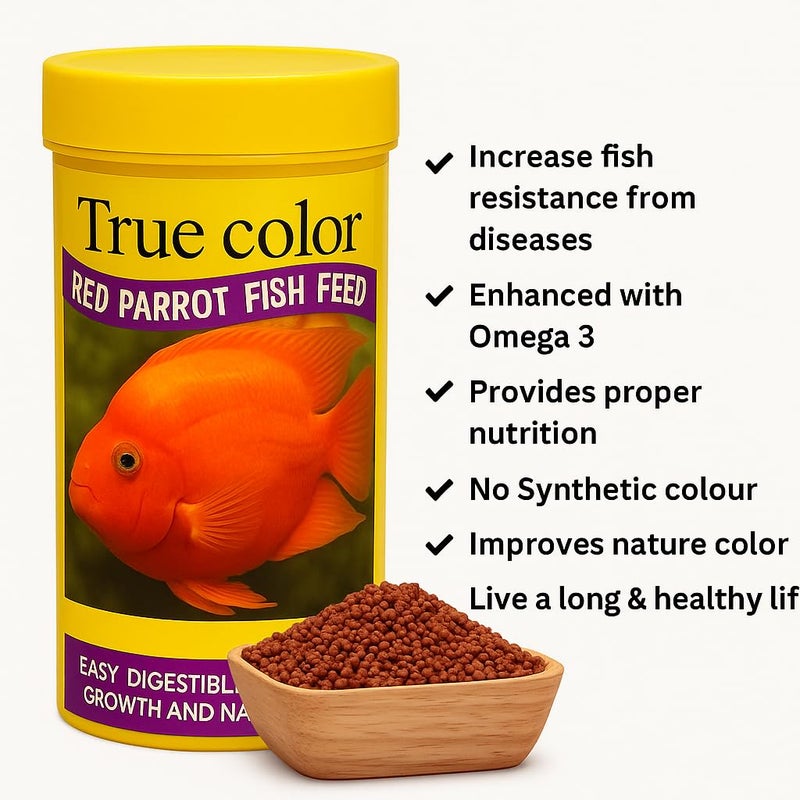 VAYINATO True Color Red Parrot Easy Digestible Fish Food,100G For Rapid Growth&Nature Color - Image 3