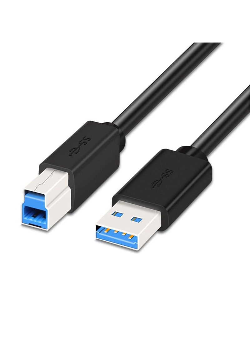 USB Printer Cable USB 3.0 Scanner Cord High Speed Compatible for Brother, HP, Canon, Lexmark, Dell, Xerox etc Black 1.5Mete - Image 1