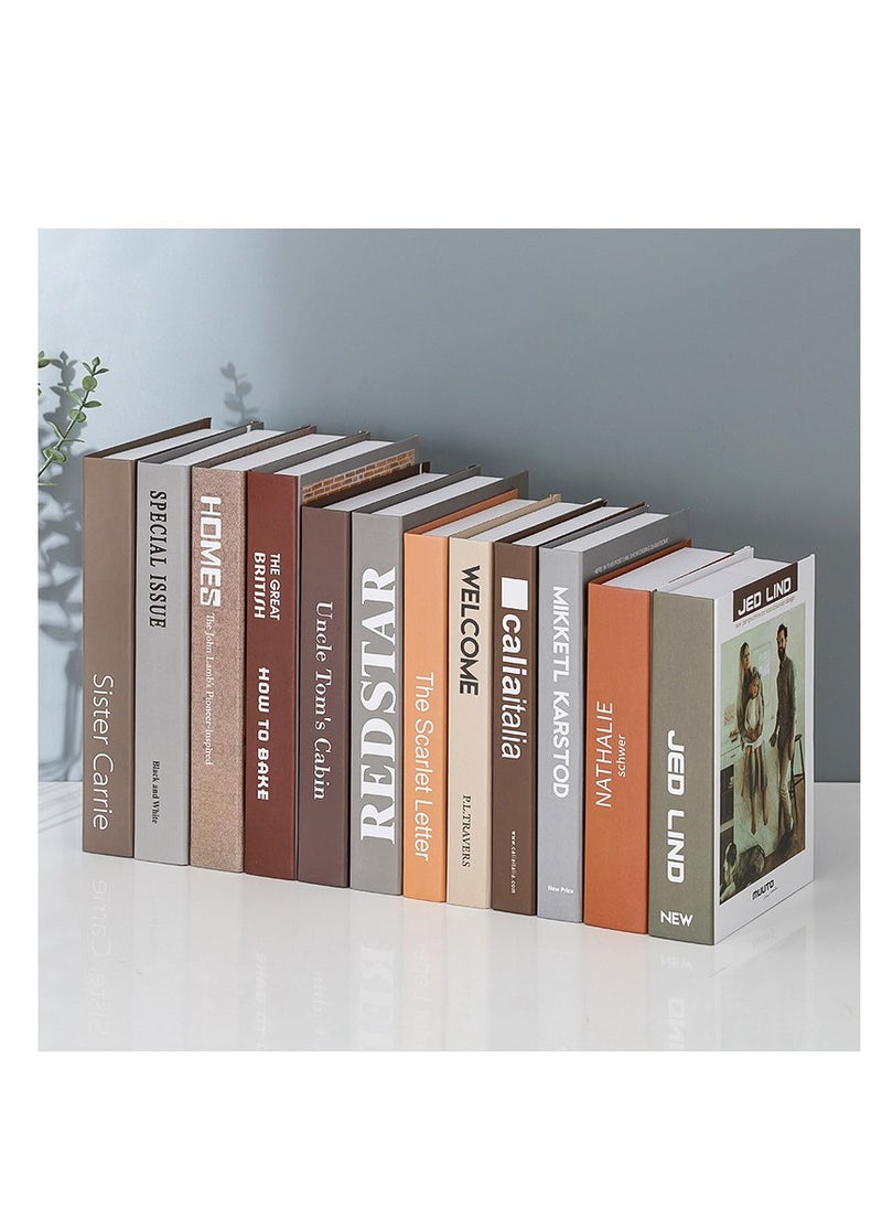 XiuWoo 12 Pcs Decorative Books Set Fashion Fake Book Modern Hardcover Decoration for Home Office Bar Table Shelf, FAKE Books for Display NO PAGES, Fold yourself  - Image 1