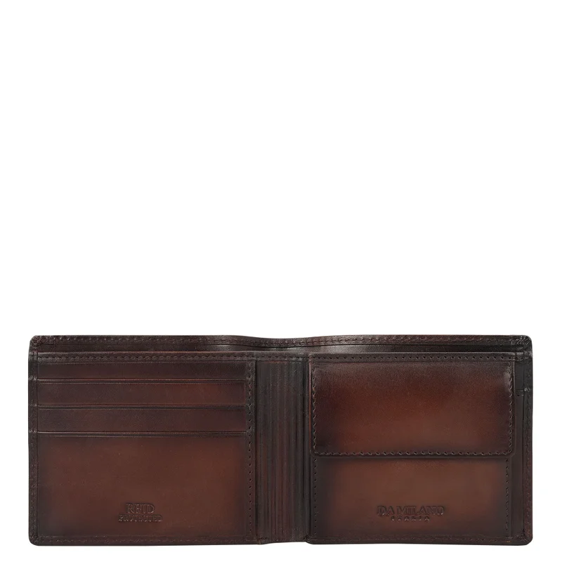 Da Milano Dark Brown Dark Brown Bifold Leather Mens Wallet for Men | Best Price UAE
