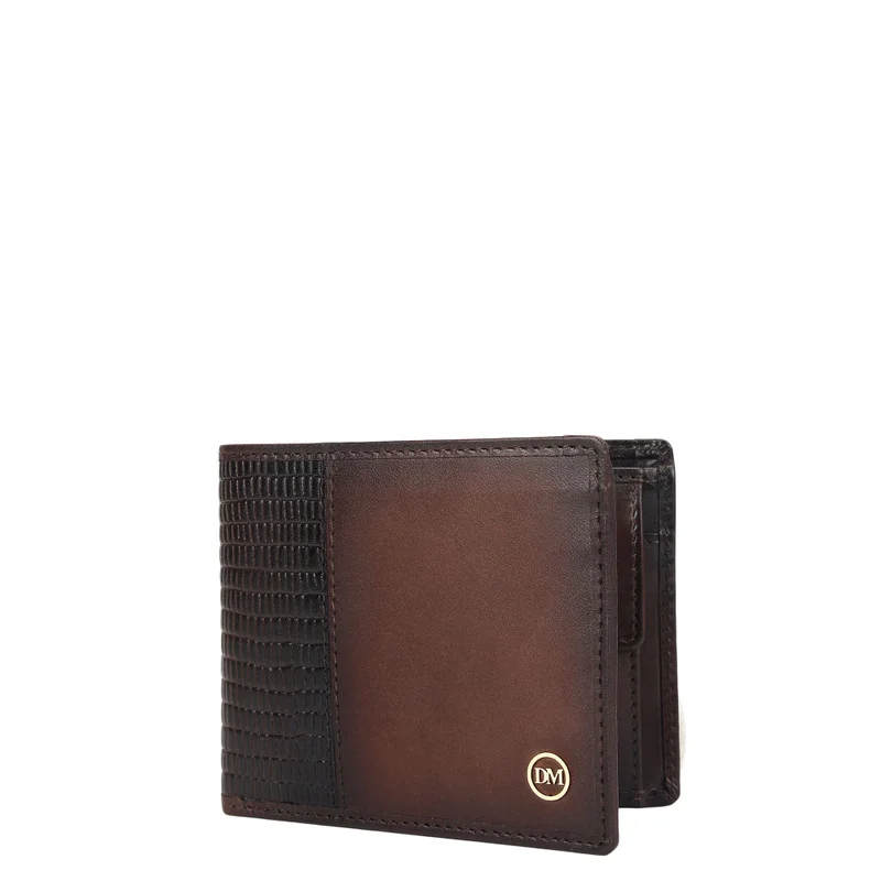 Da Milano Dark Brown Dark Brown Bifold Leather Mens Wallet for Men | Best Price UAE