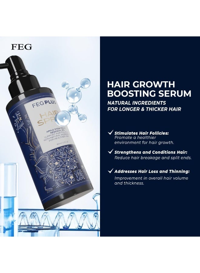 FEG PLUS Natural Hair Care Spray FEG PLUS combines selected hair-care ingredients with Apple Stem Cells and Redensyl 5% in a convenient spray formula, making it an easy addition to your everyday hair-care routine. - Image 5