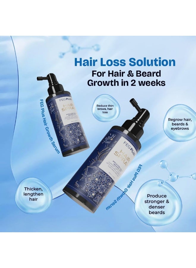FEG PLUS Natural Hair Care Spray FEG PLUS combines selected hair-care ingredients with Apple Stem Cells and Redensyl 5% in a convenient spray formula, making it an easy addition to your everyday hair-care routine. - Image 4