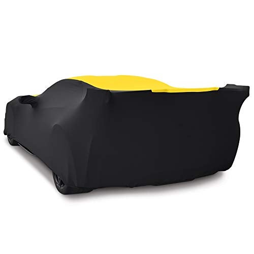SR1 Performance C7 Corvette Indoor Car Cover - Custom Fit Ultraguard Stretch Satin Sport Series Dust Proof, High End with Storage Bag for 2014-2019 Stingray, Z51, Z06, Grand Sport Corvettes (Yellow/Black) - Image 5