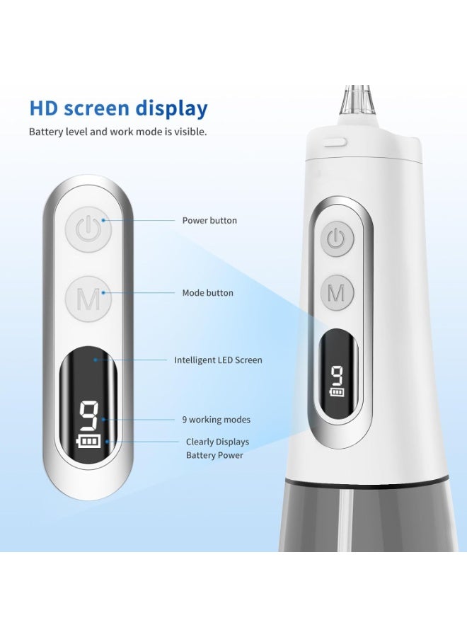 Zikra Water Dental Flosser Teeth Pick, 9 Modes, Cordless Portable Rechargeable Orthodontic Water Teeth Cleaner, Ipx7 Waterproof Professional Oral Irrigator For Home And Travel - Image 4