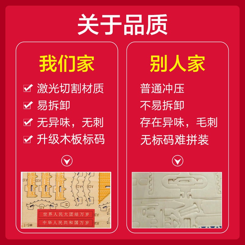 Name High-Quality Wood 3D Three-Dimensional Puzzle Hummer Cutting Small House Building Ferris Wheel Model - Image 4