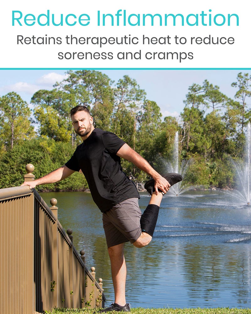 Vive Calf Brace - Adjustable Shin Splint Support - Lower Leg Compression Wrap Increases Circulation, Reduces Muscle Swelling - Calf Sleeve for Men and Women - Pain Relief (Black) - Image 3