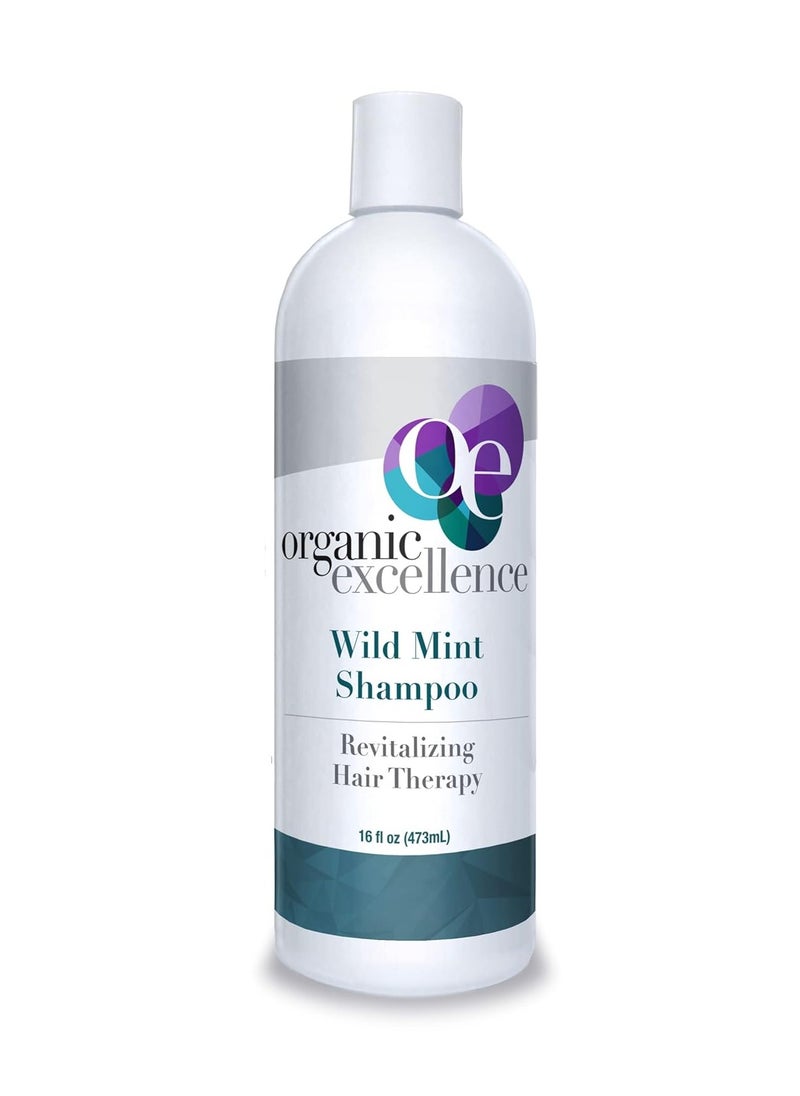Organic Excellence - Organic Excellence Natural Organic Shampoo, Wild Mint & Rosemary, Chemical Free, Plant-Based, Toxin-Free, Cruelty-Free, Certified Herbs & Oils For Healthy Full-Bodied Hair 16 fl. Oz - Image 1