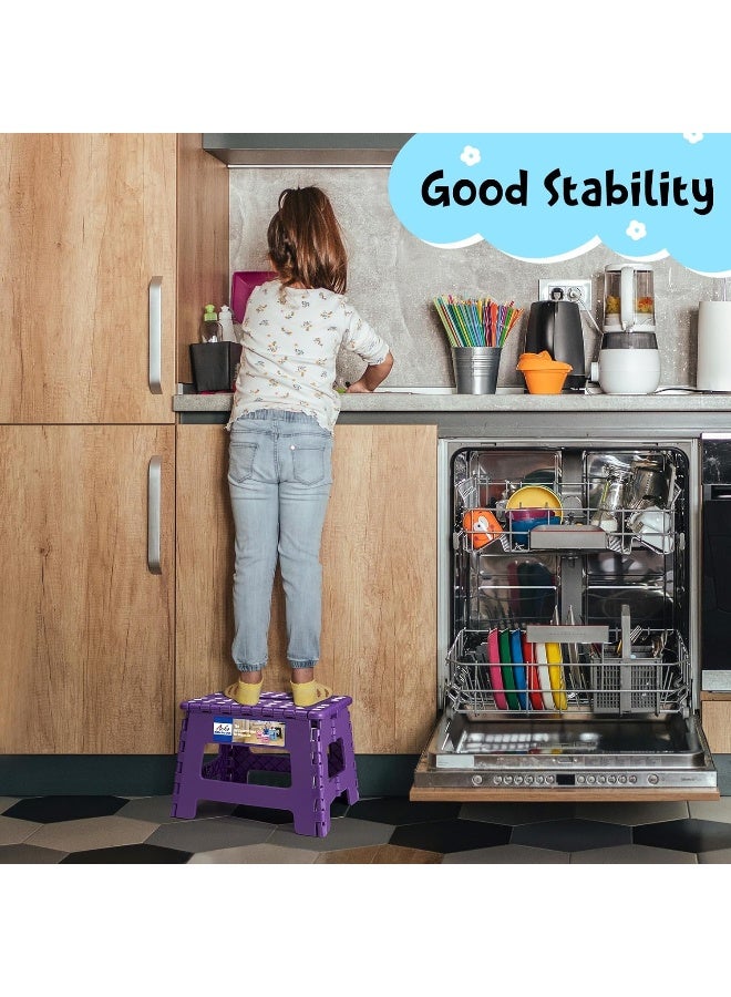 ACKO Folding Step Stool 9 Inch Step Stool 300 lb Capacity Plastic Foldable Step Stools for Kids and Adults - Image 4