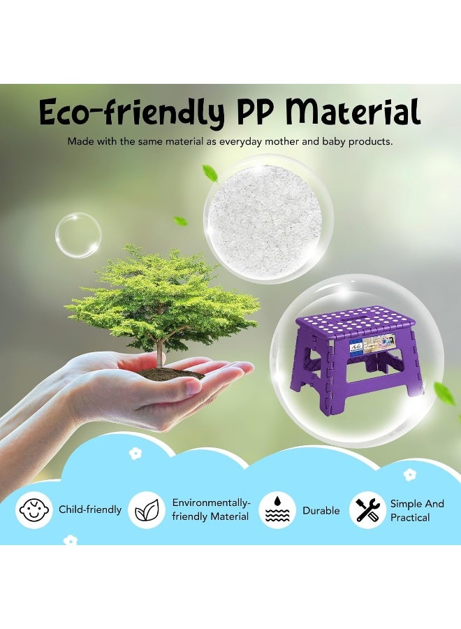 ACKO Folding Step Stool 9 Inch Step Stool 300 lb Capacity Plastic Foldable Step Stools for Kids and Adults - Image 2