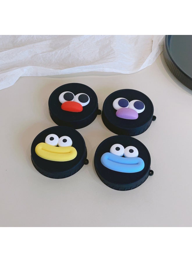 Cartoon Silicone Lens Cover Suitable For Canon 18-45mm Fuji 15-45mm Dustproof Protection Belt Anti-Lost Rope Anti-Fall-Color:Black Cover-strawberry Bear On Top Of Head - Image 4