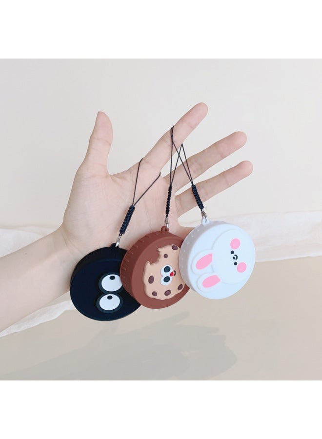 Cartoon Silicone Lens Cover Suitable For Canon 18-45mm Fuji 15-45mm Dustproof Protection Belt Anti-Lost Rope Anti-Fall-Color:Black Cover-strawberry Bear On Top Of Head - Image 5
