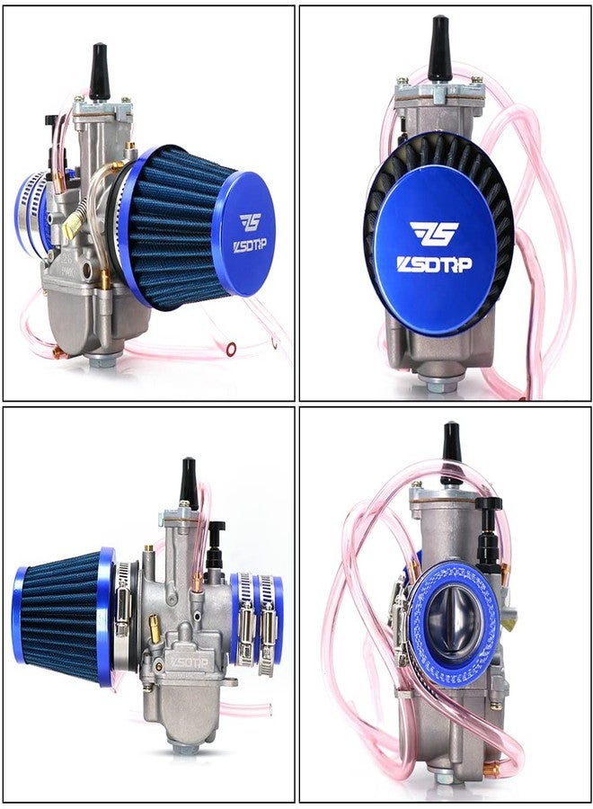 ZSDTRP Carburetor Carb with Intake Manifold Air Filter Spare main jet Kit Universal Suitable For 2t/4t Scooter Motorbike Motorcycle Mped Speedboat ATV UTV Go Kart Accessories （P-W-K 21-34mm） (28mm, blue) - Image 2