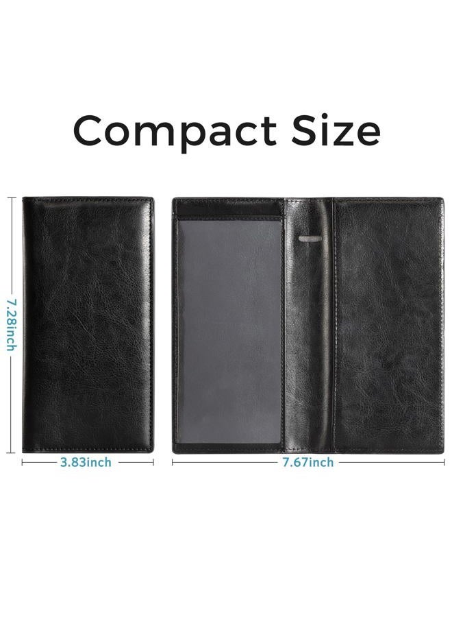 CoBak Premium Leather Checkbook Cover - RFID Blocking, Classic Design, Slim & Durable - Perfect for Personal & Business Checks - Image 3