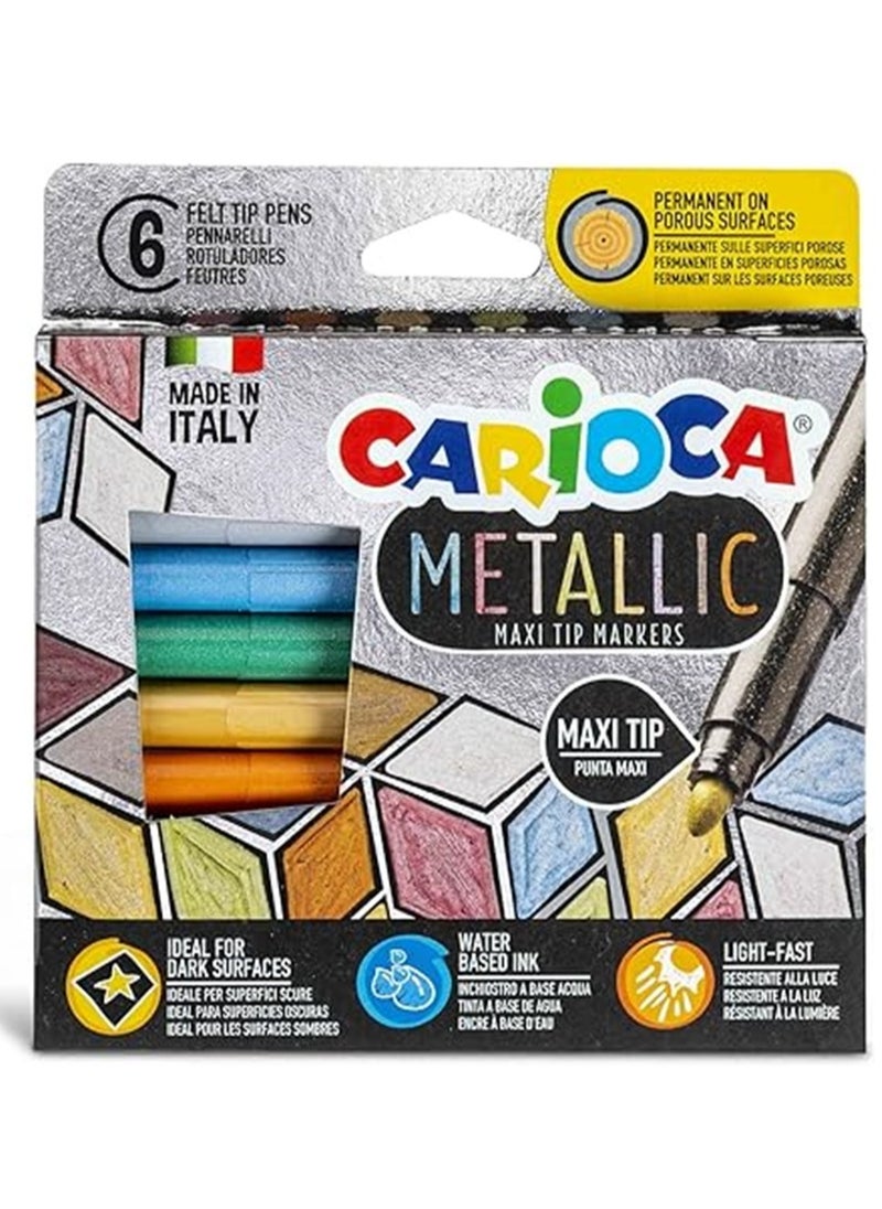 Carioca 6-felt maxi tip pens metallic multicolor - pzsku/Z400DB9D6A188F7C766DFZ/45/_/1697807841/0a896ce1-8c8f-4852-b65b-c2164c1d481c