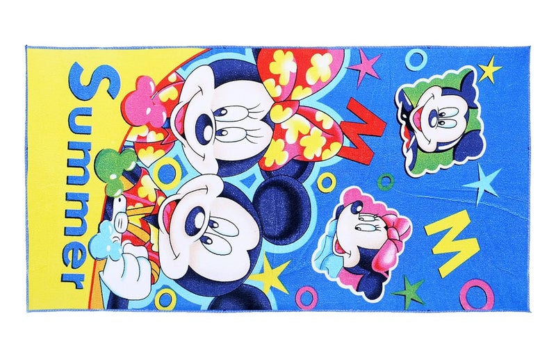 Kuber Industries Kuber Industries Disney Summer Mickey Kids Bath TowelSoft Cotton Towel for KidsSides Stitched Baby Towel400 GSM Toddler Bath Towel24x48 Inch Multi  - Image 2