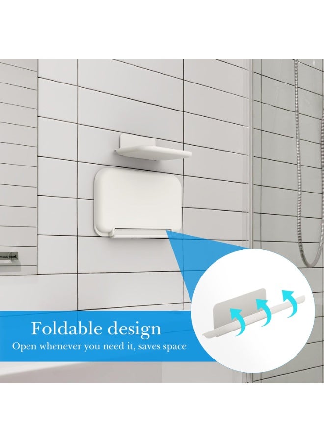 PTTIMFFM 4-Pack Foldable Wall-Mounted Shelves, No-Drill Bedside Storage for Books, Perfume, Bathroom, Dorm Room Essentials - Image 3