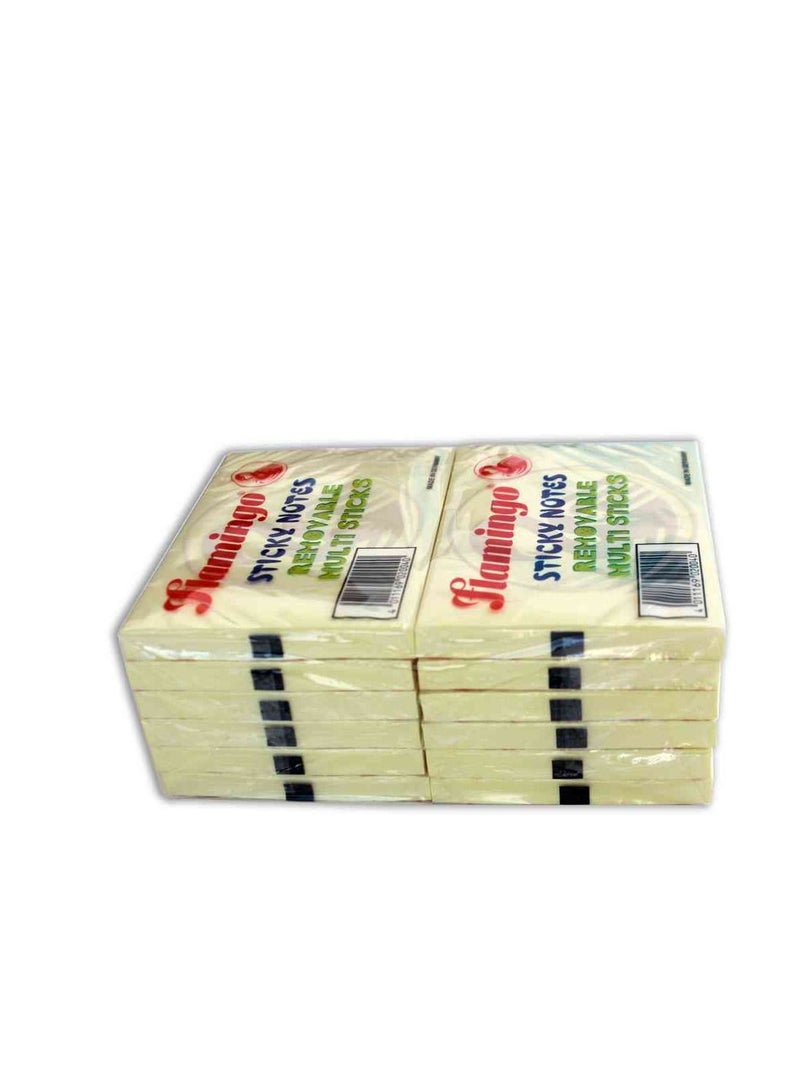 Flamingo Removable Multi Sticks Sticky Notes 1Dozen 100× 75mm - Image 1