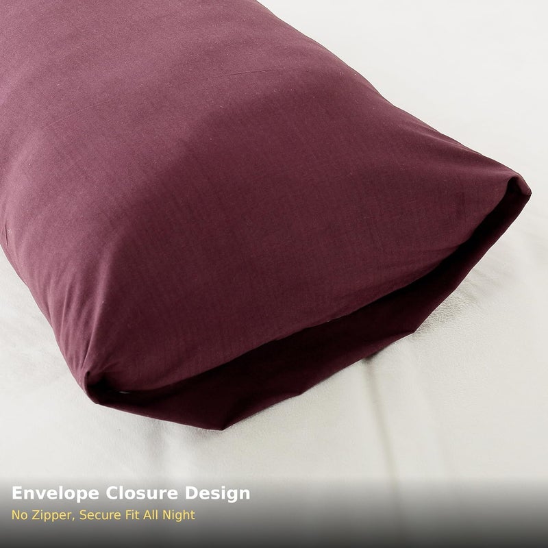 EVOLIVE King Size Pillowcases Set of 2, Ultra Soft Brushed Microfiber Pillow Covers, 20" x 40", Envelope Closure, Soft, Breathable and Easy Care (Wine, 20"x40" King) - Image 4