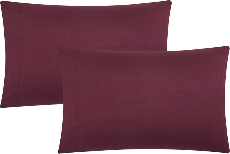 EVOLIVE King Size Pillowcases Set of 2, Ultra Soft Brushed Microfiber Pillow Covers, 20" x 40", Envelope Closure, Soft, Breathable and Easy Care (Wine, 20"x40" King) - Image 1
