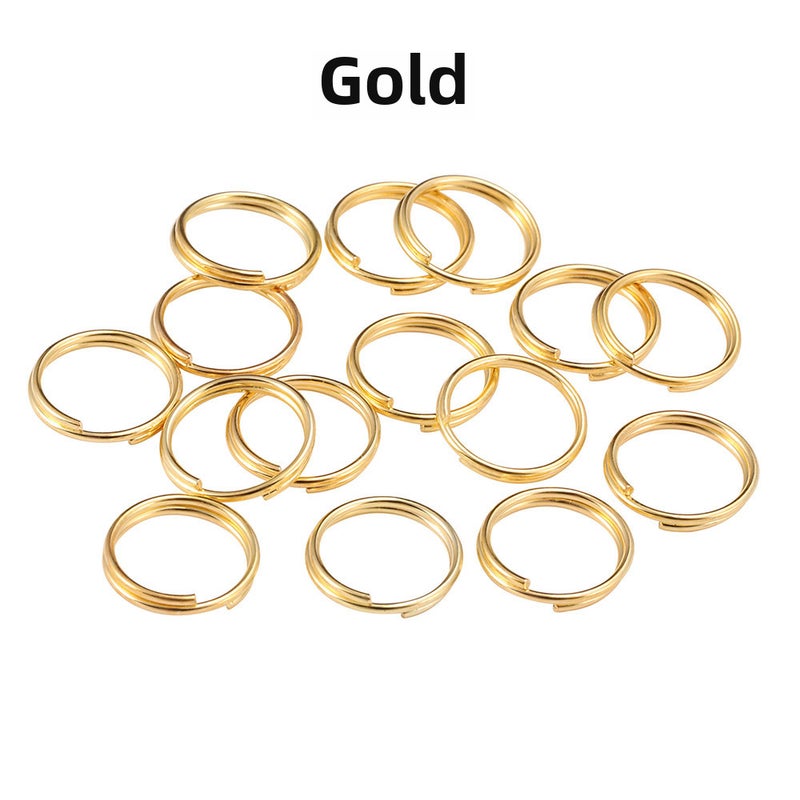 DIY Keychain Accessory Material Double Ring Iron Loop Gold