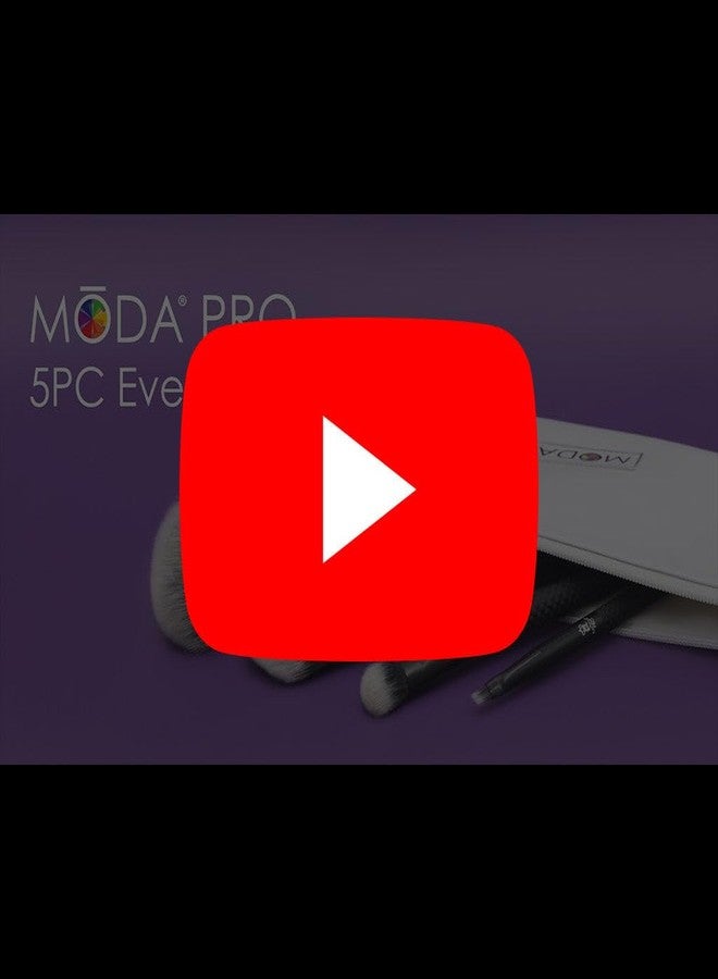 مودا مجموعة فرش مكياج مودا رويال آند لانغنيكل برو كاملة الحجم للاستخدام اليومي، 5 قطع مع حقيبة، تتضمن: فرشاة بودرة متعددة الاستخدامات، فرشاة كريم أساس بزاوية، فرشاة ظلال عيون مقببة، وفرشاة آيلاينر بزاوية، لون أسود - Image 4