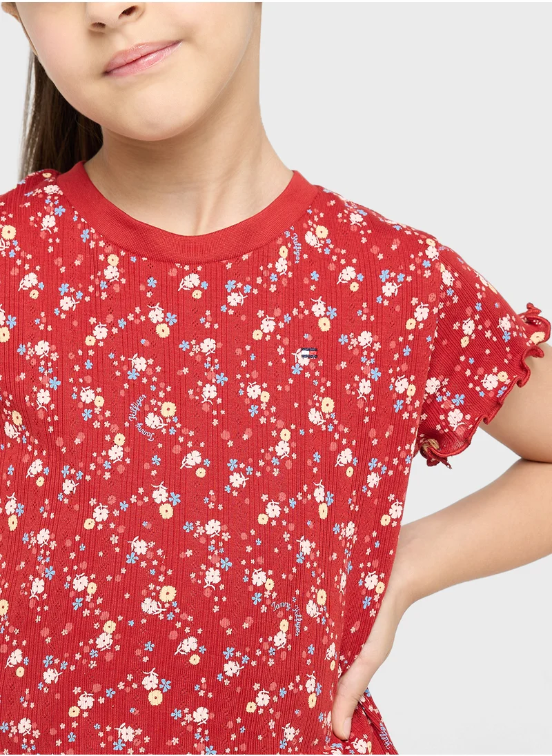 تومي هيلفيغر FLOWER POINTELLE TEE SS