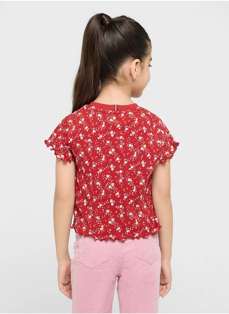 تومي هيلفيغر FLOWER POINTELLE TEE SS