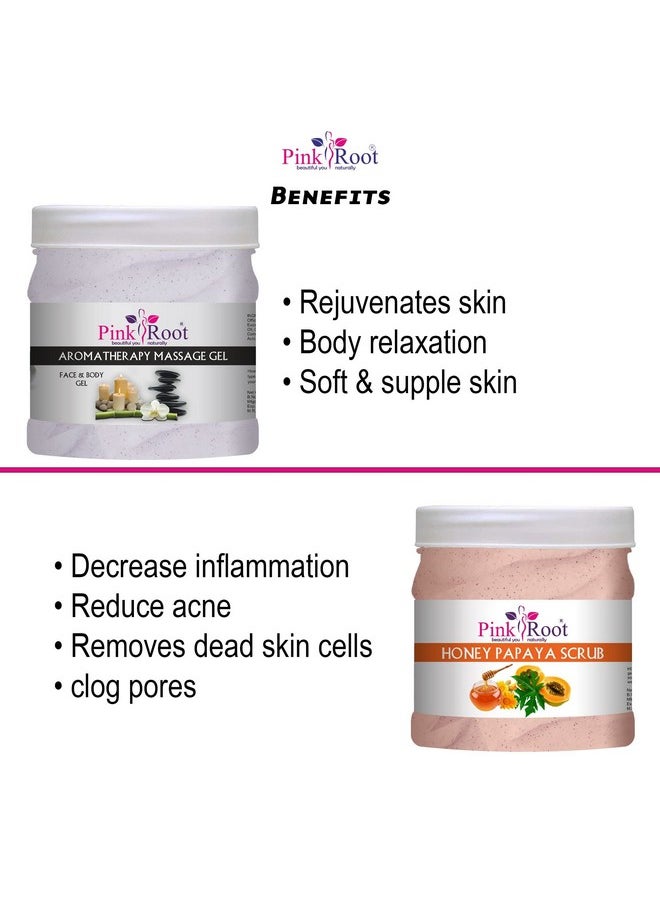 Pink Root - Pink Root Aromatherapy Gel 500ml with Honey Papaya Scrub 500ml - Image 1