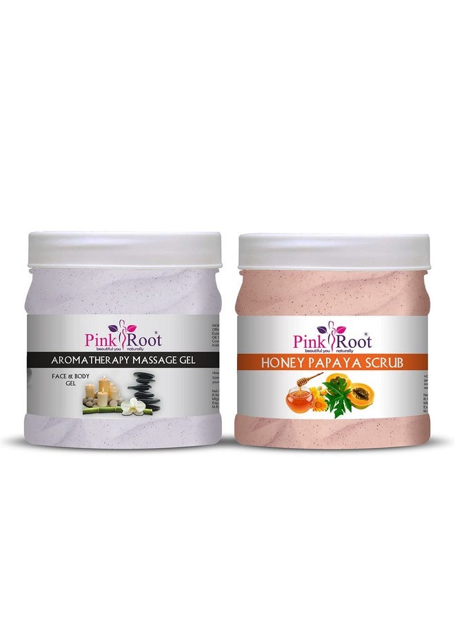 Pink Root - Pink Root Aromatherapy Gel 500ml with Honey Papaya Scrub 500ml - Image 1