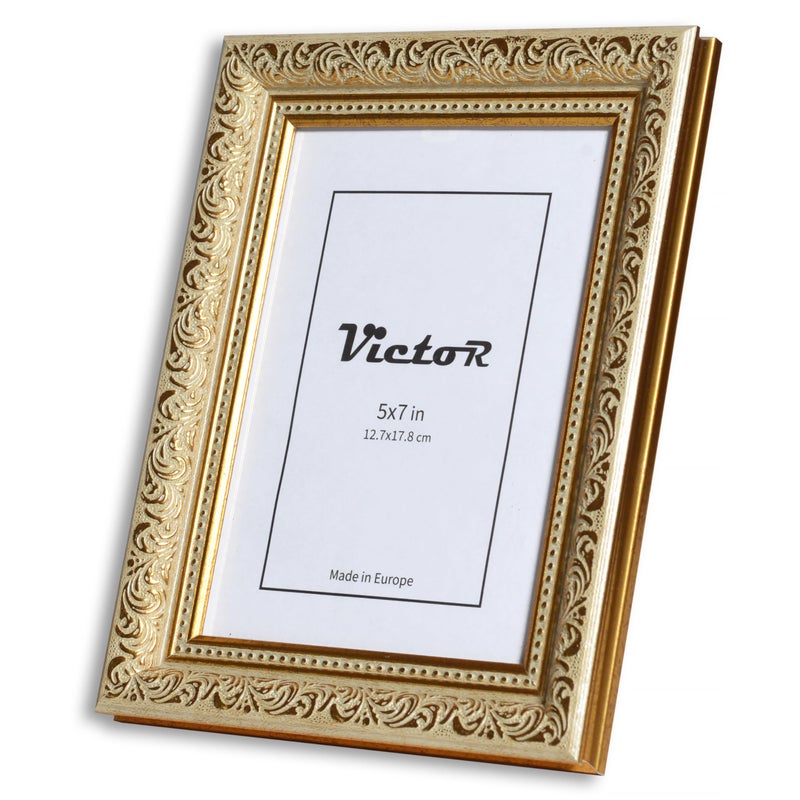 Victor VictoR 5x7 Picture Frame Rubens Green Gold - Picture Frames 5x7 - with Shutterproof Acrylic Glass - Antique Frames - Gold Frame 5 by 7  - Image 2