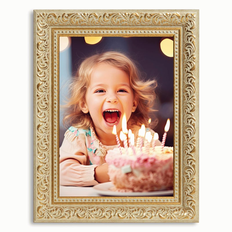 Victor VictoR 5x7 Picture Frame Rubens Green Gold - Picture Frames 5x7 - with Shutterproof Acrylic Glass - Antique Frames - Gold Frame 5 by 7  - Image 4