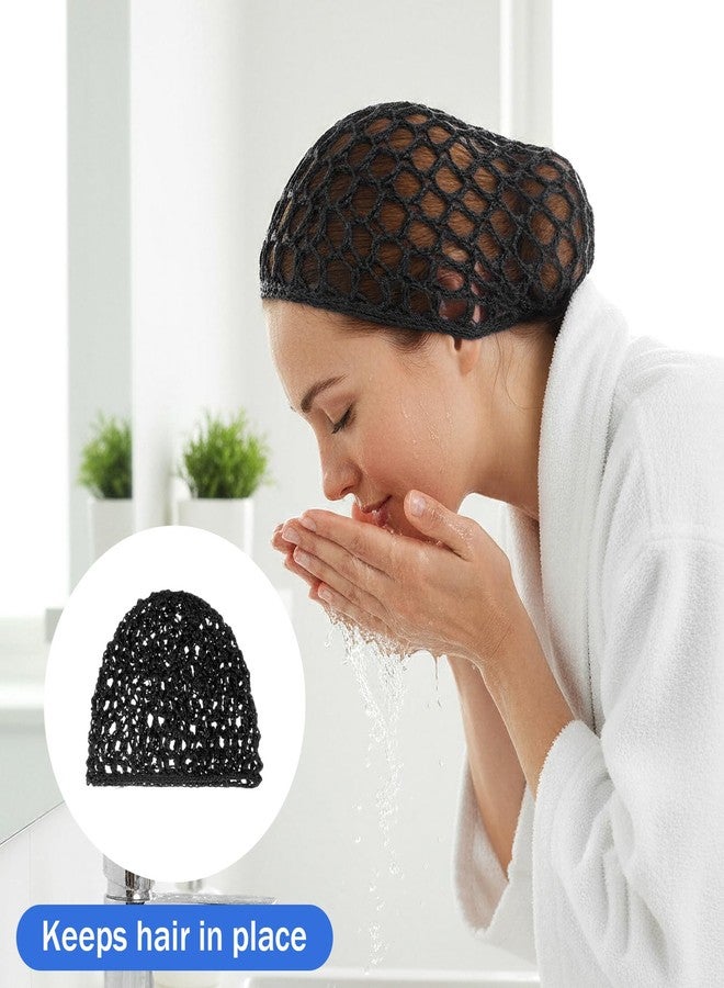 Grevosea 4 Pcs Hair Nets for Sleeping, Crochet Hair Wrap Net Adjustable Mesh Silk Press Wraps Soft Reusable Wrap Cap for Women Sleep Hairs Silk Tidy (Black) - Image 4