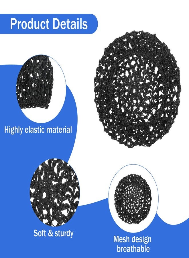 Grevosea 4 Pcs Hair Nets for Sleeping, Crochet Hair Wrap Net Adjustable Mesh Silk Press Wraps Soft Reusable Wrap Cap for Women Sleep Hairs Silk Tidy (Black) - Image 3