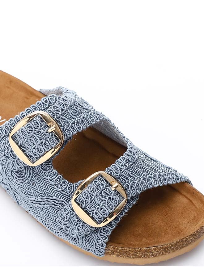 DejaVu Lace Breeze Buckle Slipper - Blue  - Image 4