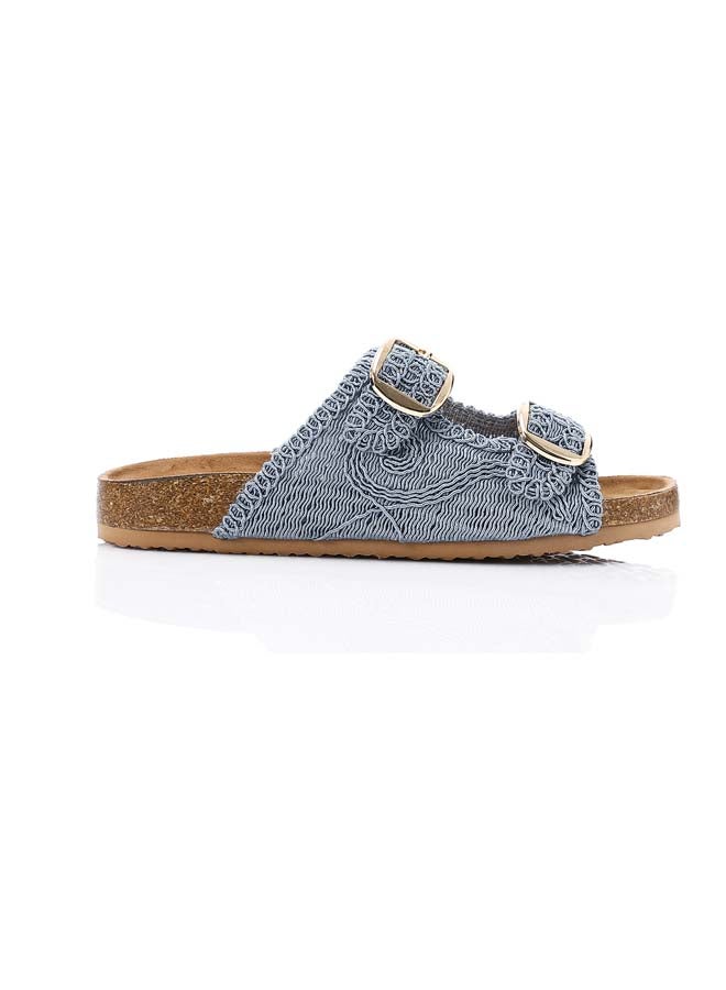 DejaVu Lace Breeze Buckle Slipper - Blue  - Image 1
