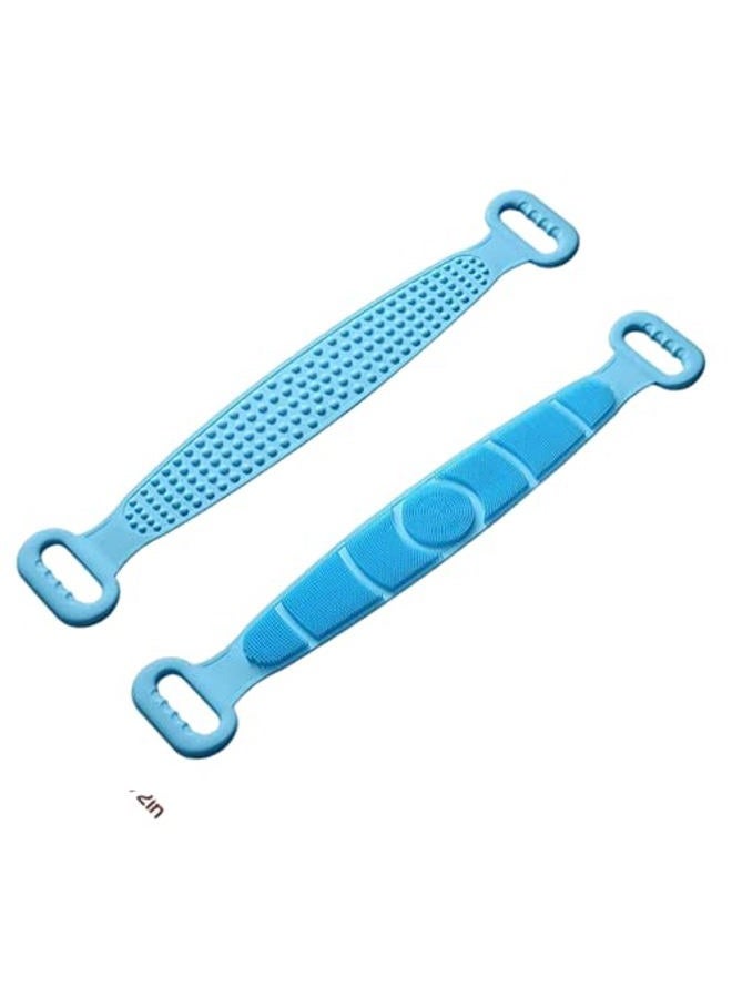 Silicone Body Back Scrubber, Double Side Bathing Brush for Skin Deep Cleaning Massage, Dead Skin Removal Exfoliating Belt for Shower, Easy to Clean, Lathers Well for Men & Women - Image 1