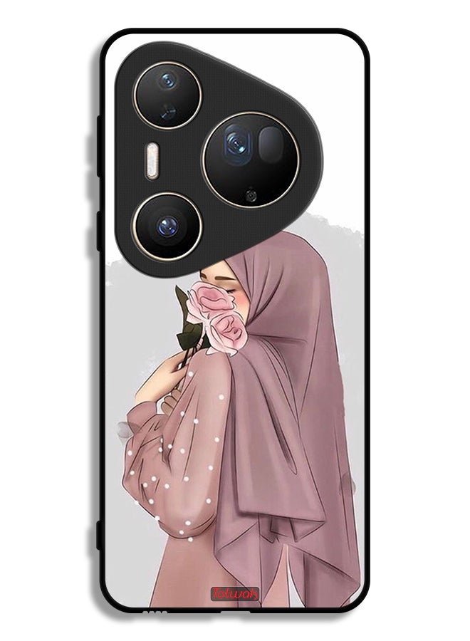 Tolwak Huawei Pura 80 Ultra Protective Case Cover Holding Roses Girl Art - Image 1