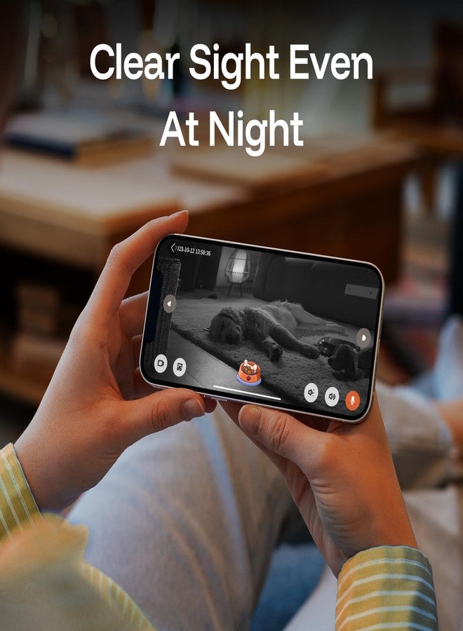TKENPRO 5MP Ultra HD Pet Camera - Dog Camera with Treat Dispenser, Remote Treat Tossing via Phone App, 360° Auto Tracking & Motion Alerts, 5G&2.4G WiFi for Cats Indoor - Image 5
