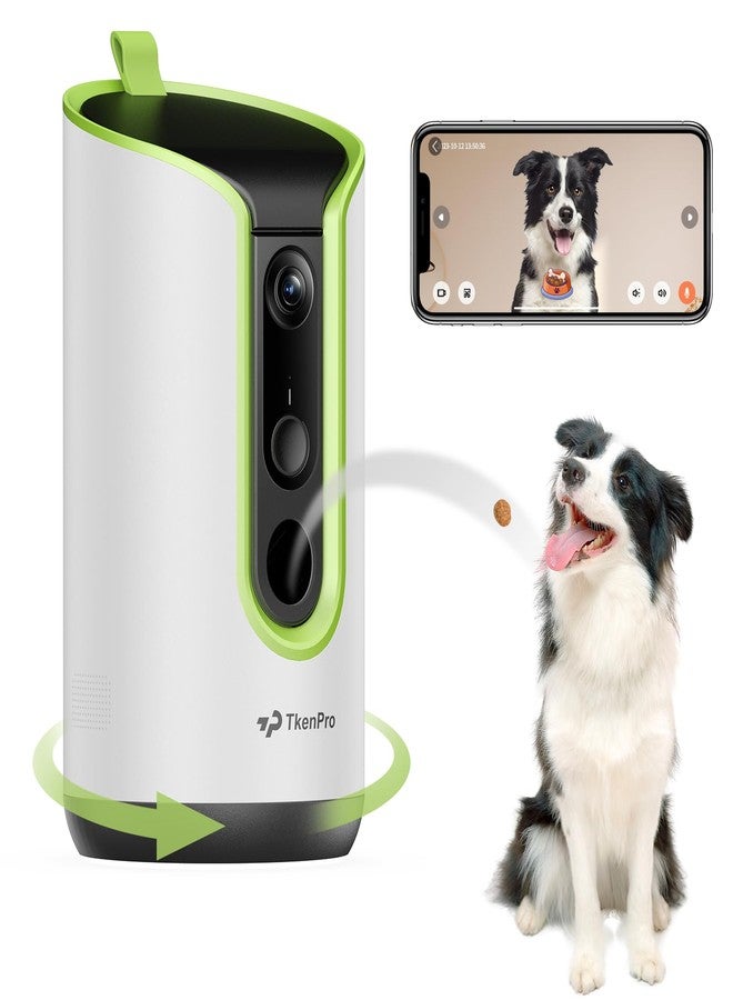 TKENPRO 5MP Ultra HD Pet Camera - Dog Camera with Treat Dispenser, Remote Treat Tossing via Phone App, 360° Auto Tracking & Motion Alerts, 5G&2.4G WiFi for Cats Indoor - Image 1