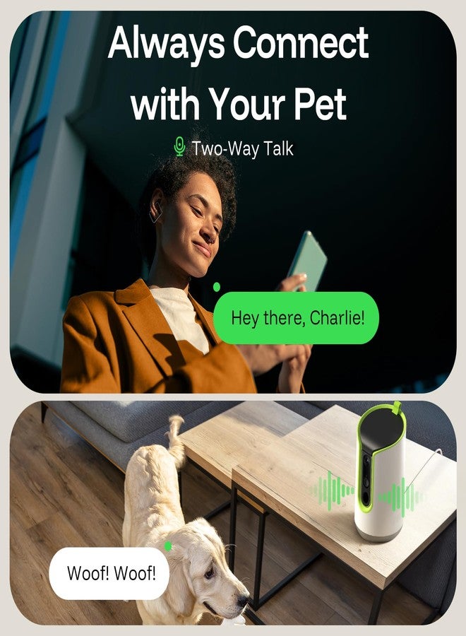 TKENPRO 5MP Ultra HD Pet Camera - Dog Camera with Treat Dispenser, Remote Treat Tossing via Phone App, 360° Auto Tracking & Motion Alerts, 5G&2.4G WiFi for Cats Indoor - Image 4