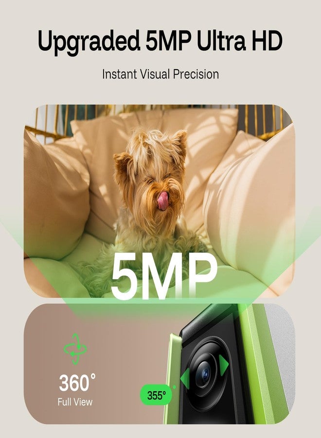 TKENPRO 5MP Ultra HD Pet Camera - Dog Camera with Treat Dispenser, Remote Treat Tossing via Phone App, 360° Auto Tracking & Motion Alerts, 5G&2.4G WiFi for Cats Indoor - Image 2