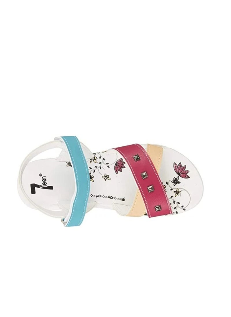 SouqBazar  Fuchshia Leather Girls Sandals  - Image 2