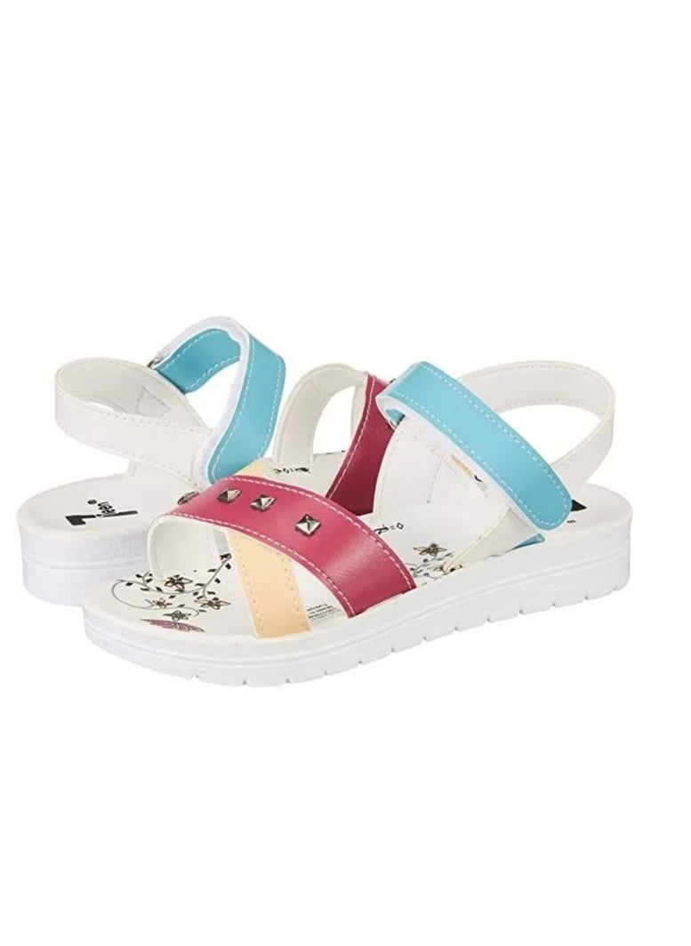 SouqBazar  Fuchshia Leather Girls Sandals  - Image 1
