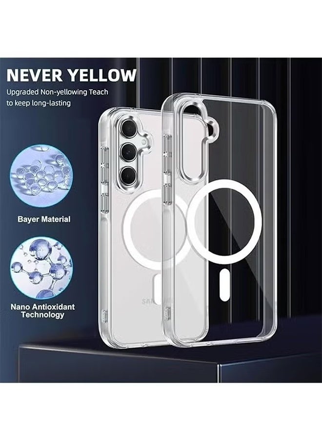 اتش واي غطاء هاتف Samsung Galaxy A55 5G [متوافق مع الشحن اللاسلكي Magsafe] غطاء خلفي مغناطيسي مقاوم للاصفرار شفاف Samsung Galaxy A55 متين أفضل غطاء للهاتف - Image 3