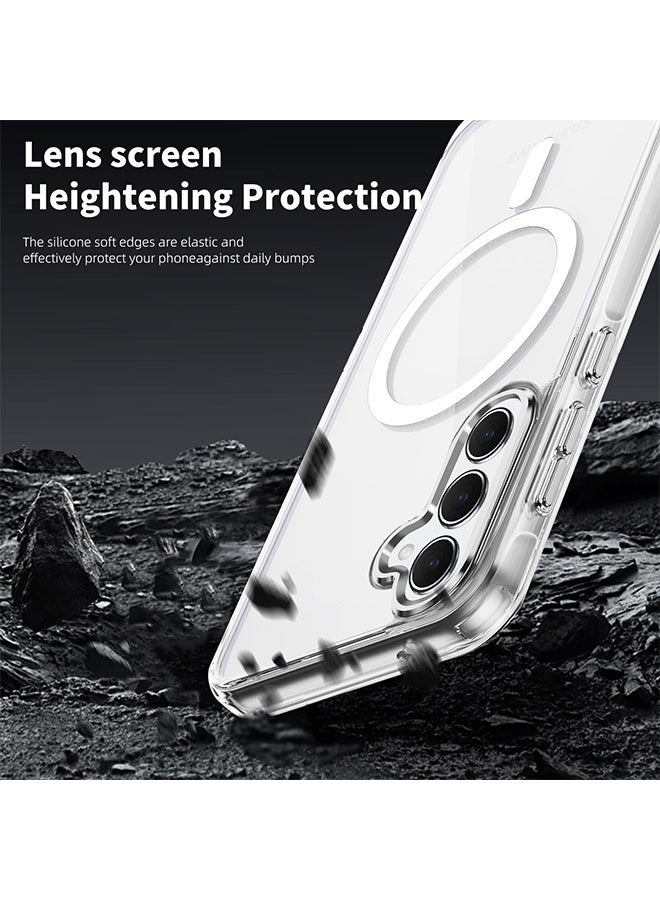 اتش واي غطاء هاتف Samsung Galaxy A55 5G [متوافق مع الشحن اللاسلكي Magsafe] غطاء خلفي مغناطيسي مقاوم للاصفرار شفاف Samsung Galaxy A55 متين أفضل غطاء للهاتف - Image 4