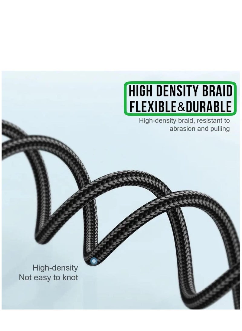 Y&D USB C to Fast Charging Cable 2M 60W with A Adapter, 20V3A 180° Rotating Charge Cable, Nylon Braided Cord Type Compatible MacBook Pro Air, iPad Pro, Samsung Galaxy - Image 4