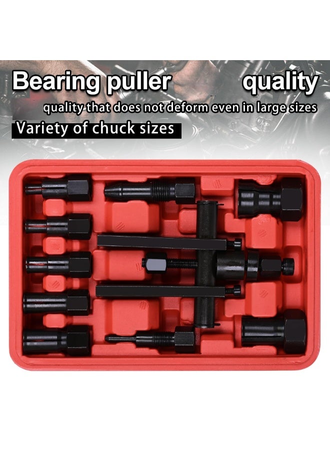 10PCS Motorcycle Blind Hole Bearing Puller Tool Kits, 8-25MM Motorcycle Wheel Inner Bearing Removal Puller Tool Set, Blind Internal Inner Insert Inside Bearing Extractor Puller Tool  - Image 2