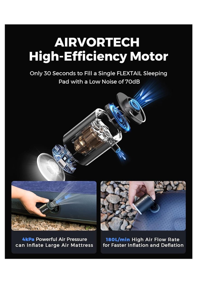 FLEXTAIL - FLEXTAILGEAR Tiny Pump 2024 - Portable Air Pump for Inflatables, 1.6oz 4kPa Air Mattress Pump, Rechargeable Air Pump for Pool Floats Air Bed Mattress Swimming Ring Vacuum Storage Bags - Image 1
